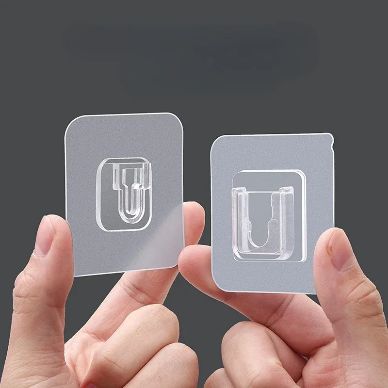 multi purpose hooks Double-Sided Adhesive Wall Hooks Transparent Waterproof Clothes Hats Towel Kitchen Bath Door