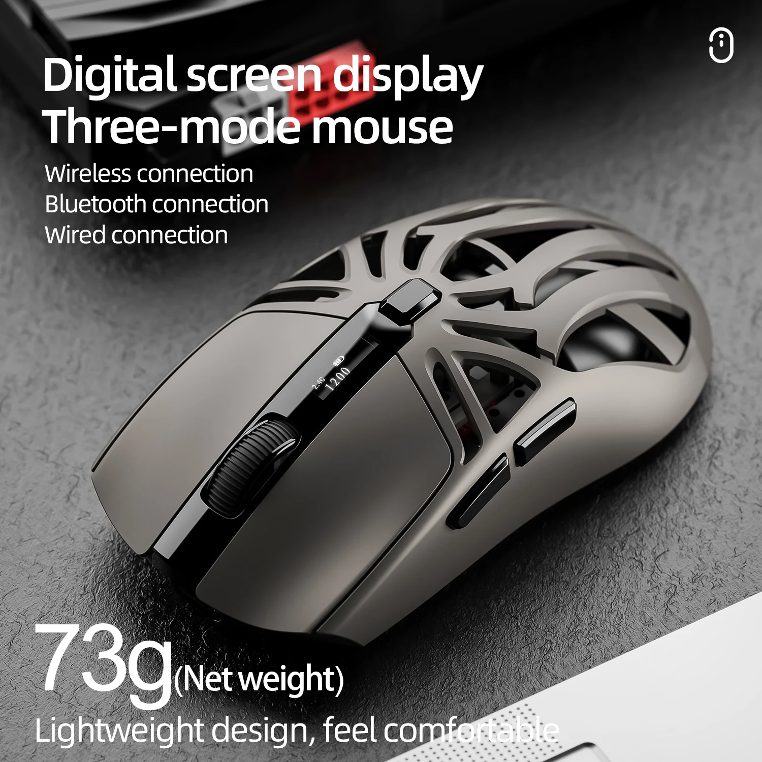 ماوس ألعاب SmailWolf RS8 بلوتوث لاسلكي 2.4 جيجا ثل...