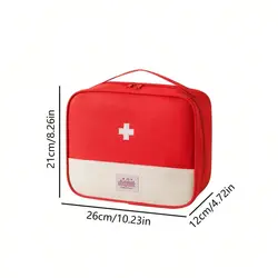 Versatile Medical Kit with Large Capacity for Home, Travel, and Outdoor Use (Red)