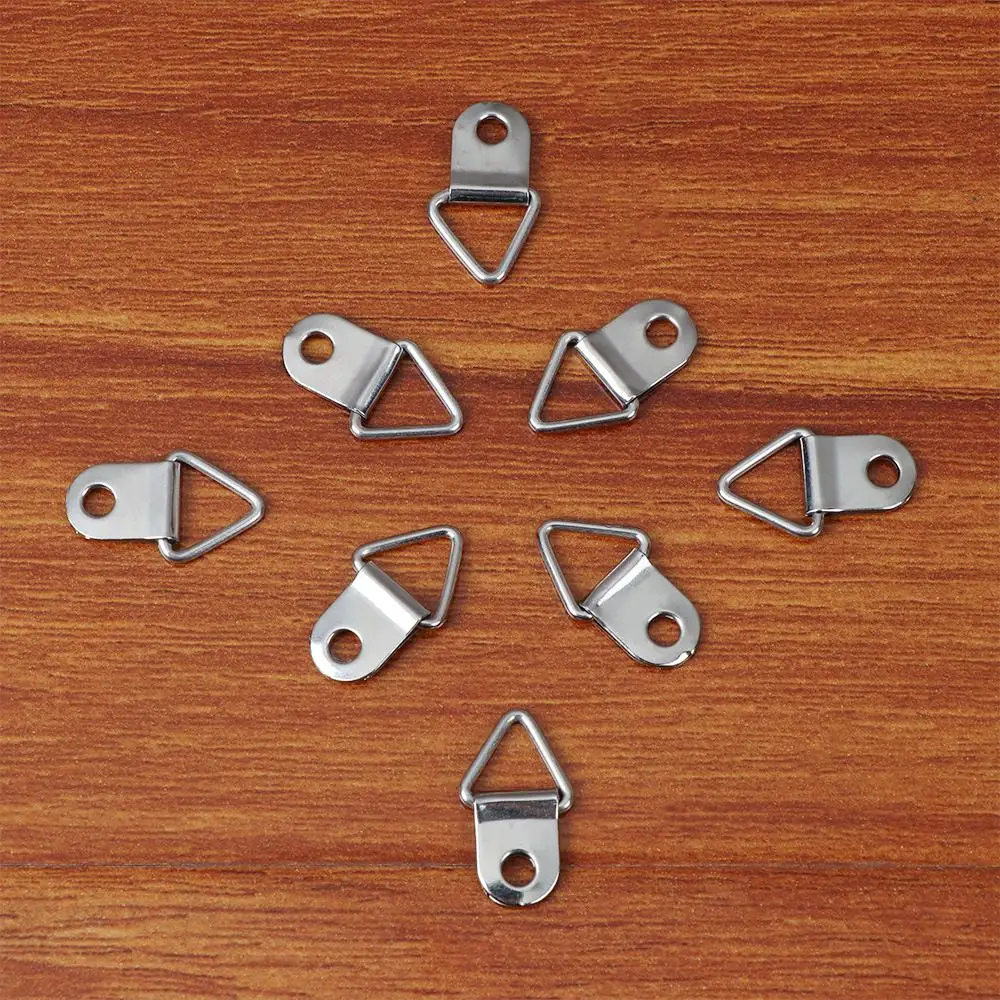 50pcs Oil Painting Mirror Art Work Photo Hanging Triangle D-Ring Picture Frame Hanger Wall Hook