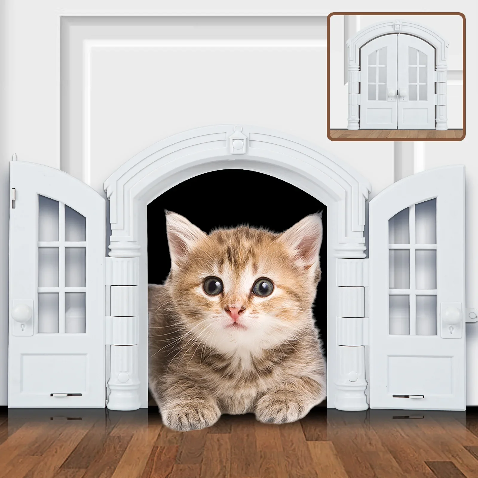 Cat Door For Windows Stylish No-Flap Exterior Door For Pet Cats Interior Indoor Cats Dogs Kitte Bathroom Basement