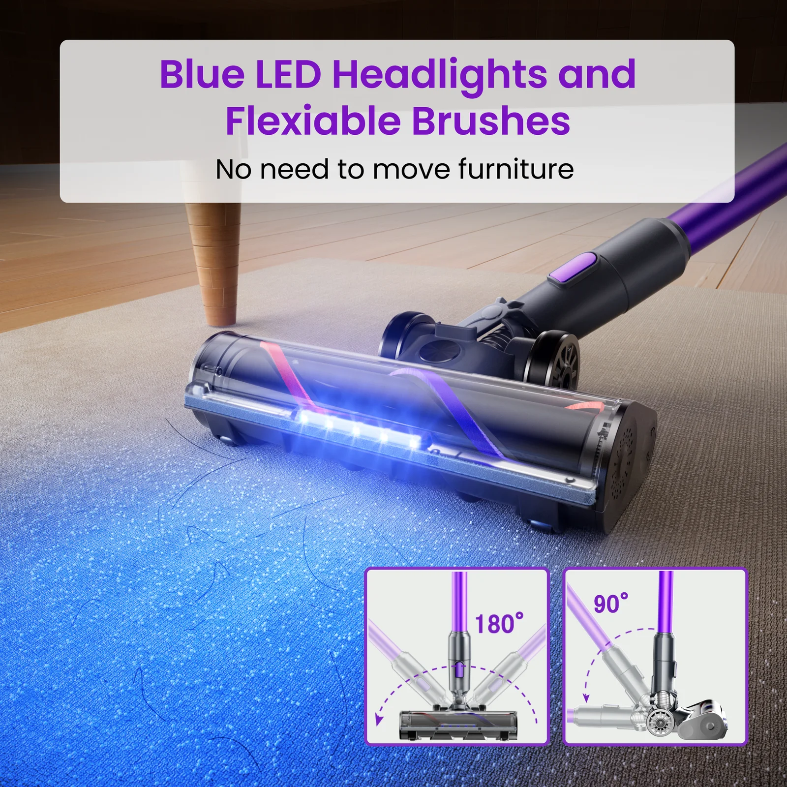 Liectroux – Aspirateur balai sans fil 27000Pa I10 – Autonomie 45 min – Moteur Brushless – Détection intelligente de la poussière – Éclairage LED - 2200mAh Liectroux – Aspirateur balai sans fil 27000Pa I10 – Autonomie 45 min – Moteur Brushless – Détection intelligente de la poussière – Éclairage LED - 2200mAh