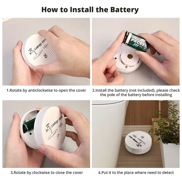 Fuers Water Leak Detector Alarm Sensitive Leak and Drip Alert with 90db Loud Home Security Overflow Sensor for Kitchen Bathroom 5