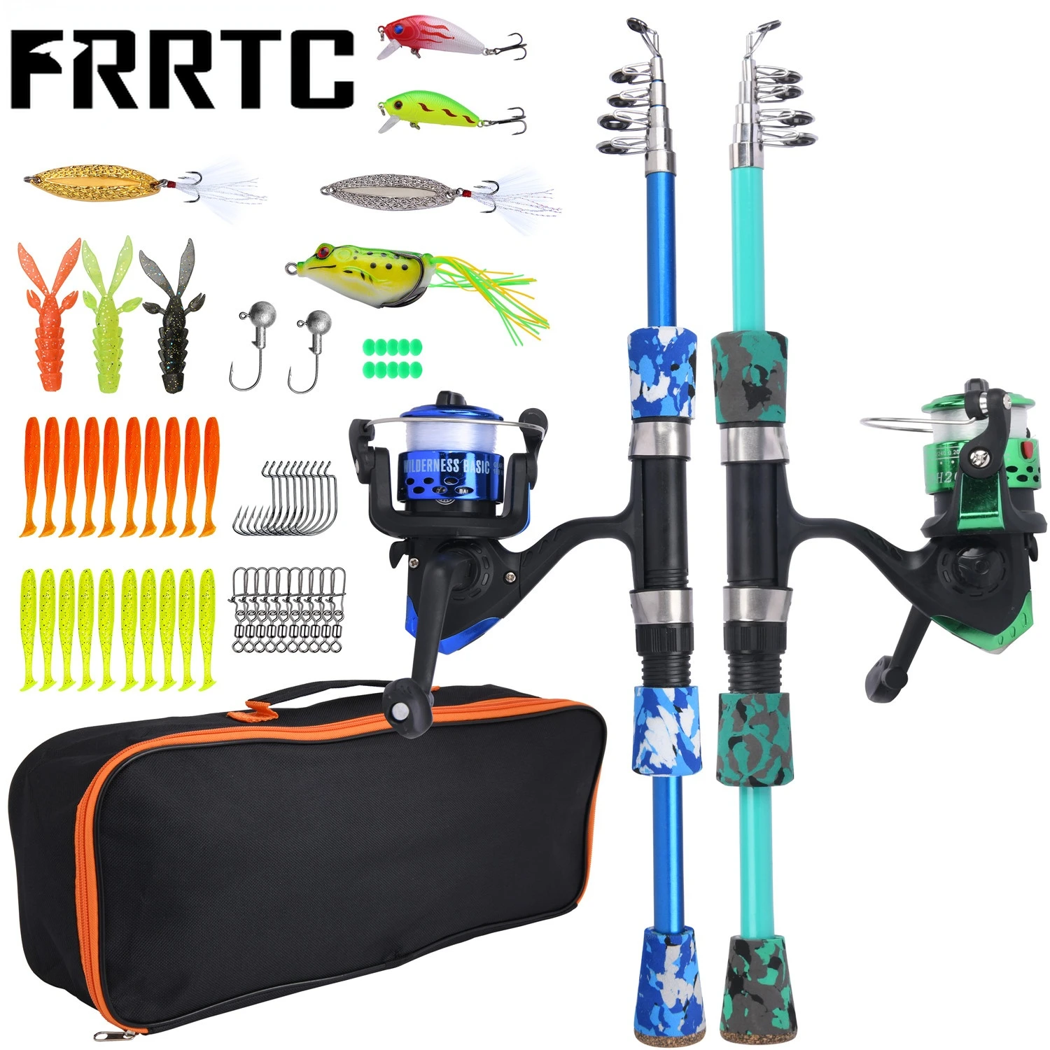 Fishing Rod And Reel With Telescopic Fishing Rod And Spinning Reel