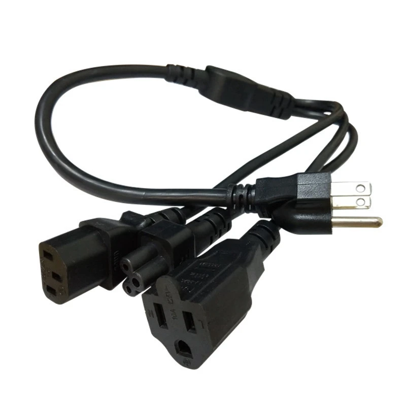 FULL-16AWG ̱ 5-15P-C13 + C5 + 5-15R Ϻ Nema ÷, 3 -US 5-15R + IEC320 C5 + C13 ̾  ͽټ ̺ (̱ ÷)
