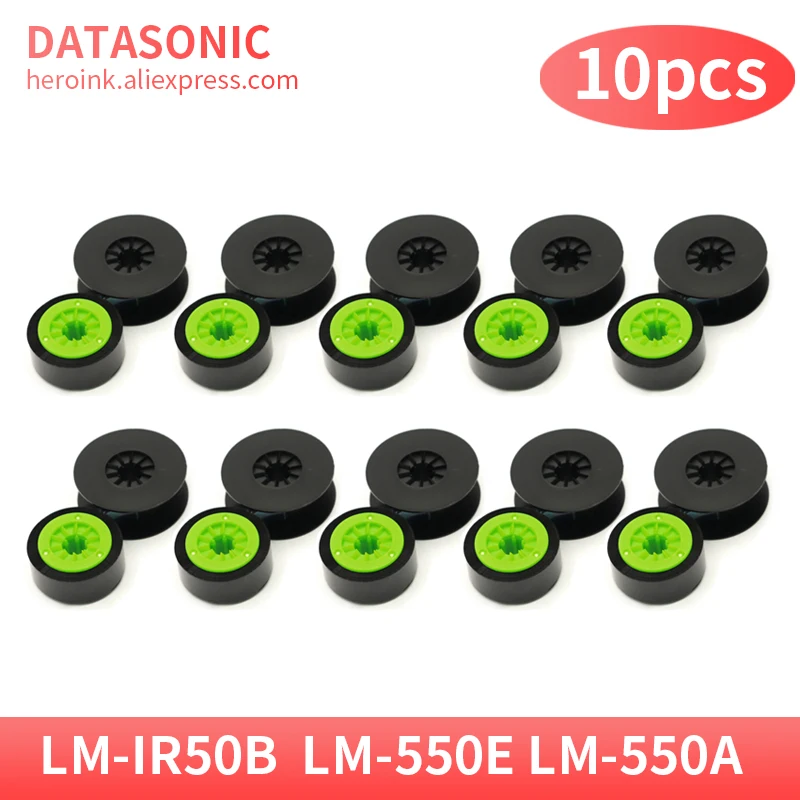 Fita de Tinta Lm-ir50b Preto para Max Letatwin Cabo id Impressora Máquina Rotulação Eletrônica Lm550a Lm-550e Etiqueta 10 Peças Lm-ir50b