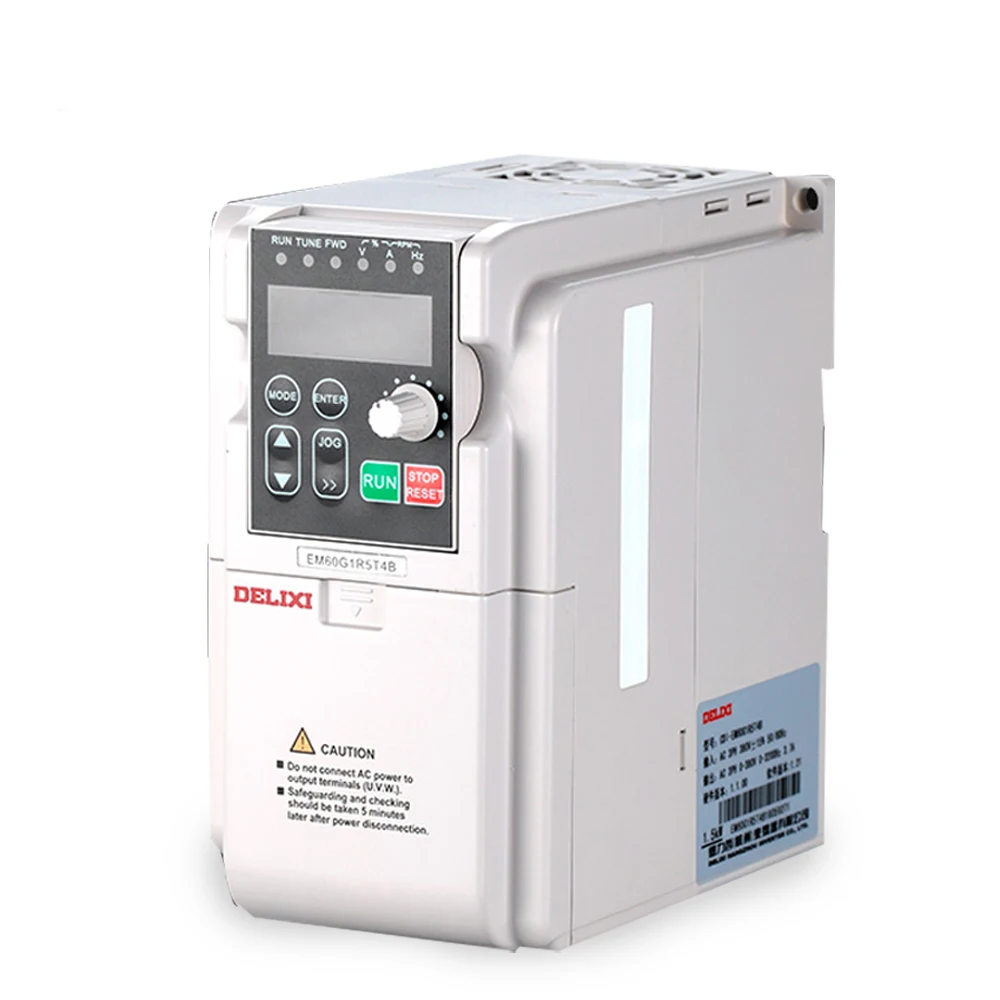 

China factory ac dc converter DELIXI VFD 50/60Hz 1hp 0.75KW 110V frequency converter