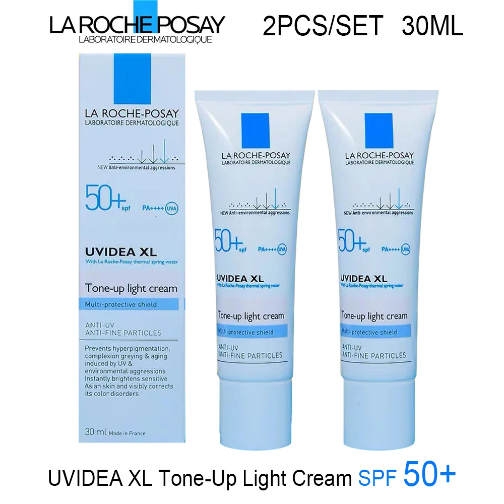 2pcs/set La Roche Posay UVidea Tone Up Light Cream Physical Sunscreen