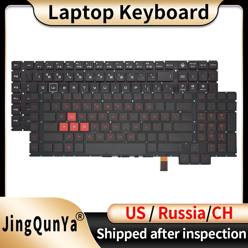

US/RU/Russian Backlit Laptop Keyboard For HP Omen 17-AN 17-AN000 17-AN013TX 17-AN010CA 17-AN020CA English Layout Replacement