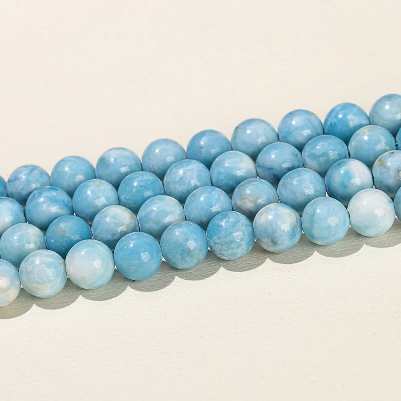 Natural Stone Sea Blue China Larimar Bead Round Loose Spacer Dyed Color Bead For Jewelry Making Diy Bracelet Neckace Accessory 6