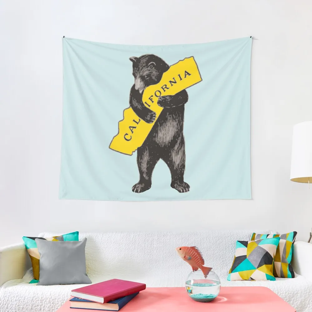 

Vintage California Bear Hug Illustration Tapestry Bedrooms Decor Home Supplies Anime Decor