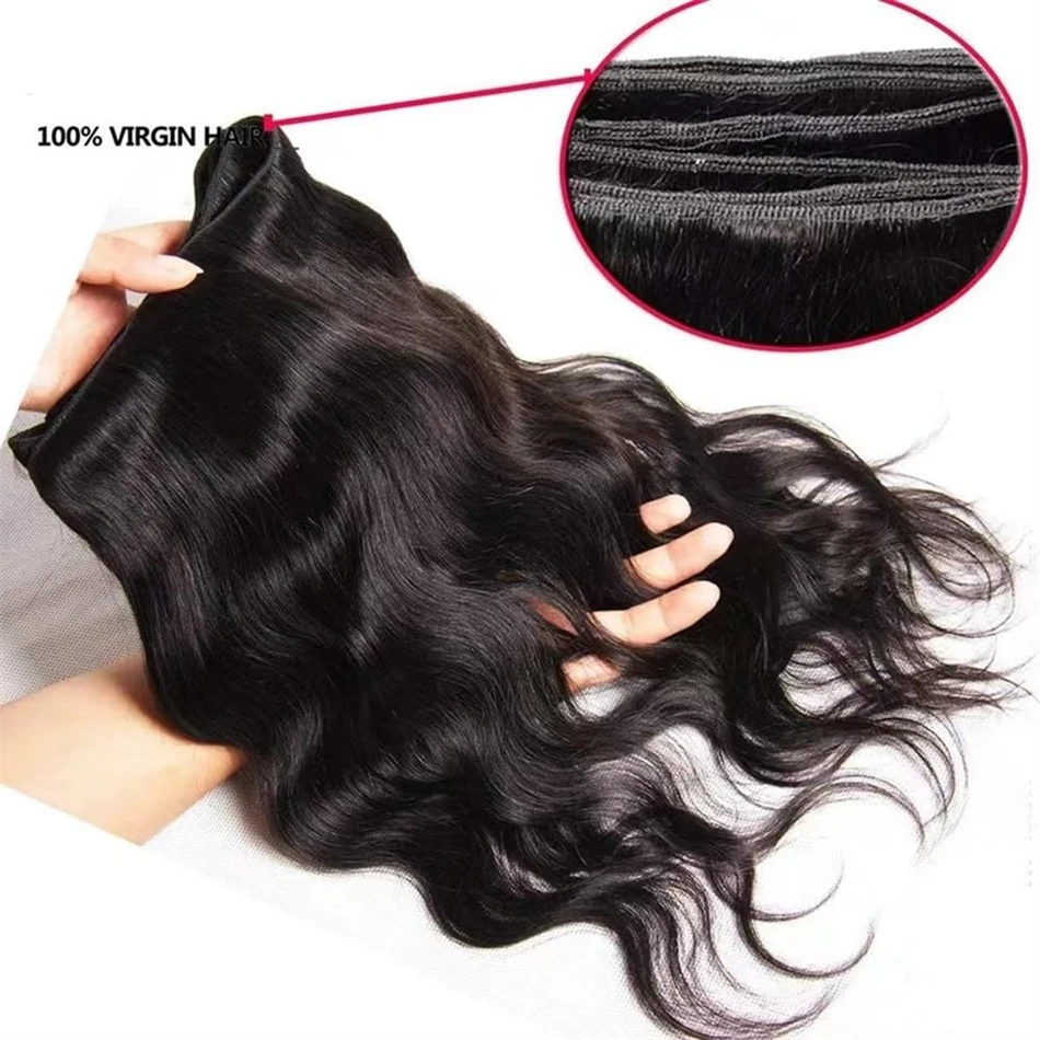 8 -32'' Inch Body Wave Bundles Human Hair Extensions 100% Remy Human Hair Thick Raw Indian Bundles 1/3/4 Pcs Double Weft