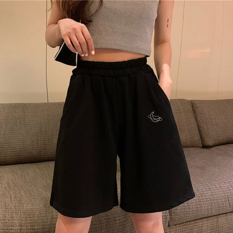 Korean Summer Shorts Women's Clothing Loose High Waist Shorts Casual Woman Clothes Harajuku Cotton Studenten Sports Shorts plus size clothing Shorts