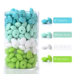 Set of 50 Silicone Spacer Beads for DIY Newborn Nursing Accessories and Teething Toys - BPA Free (Style 5)