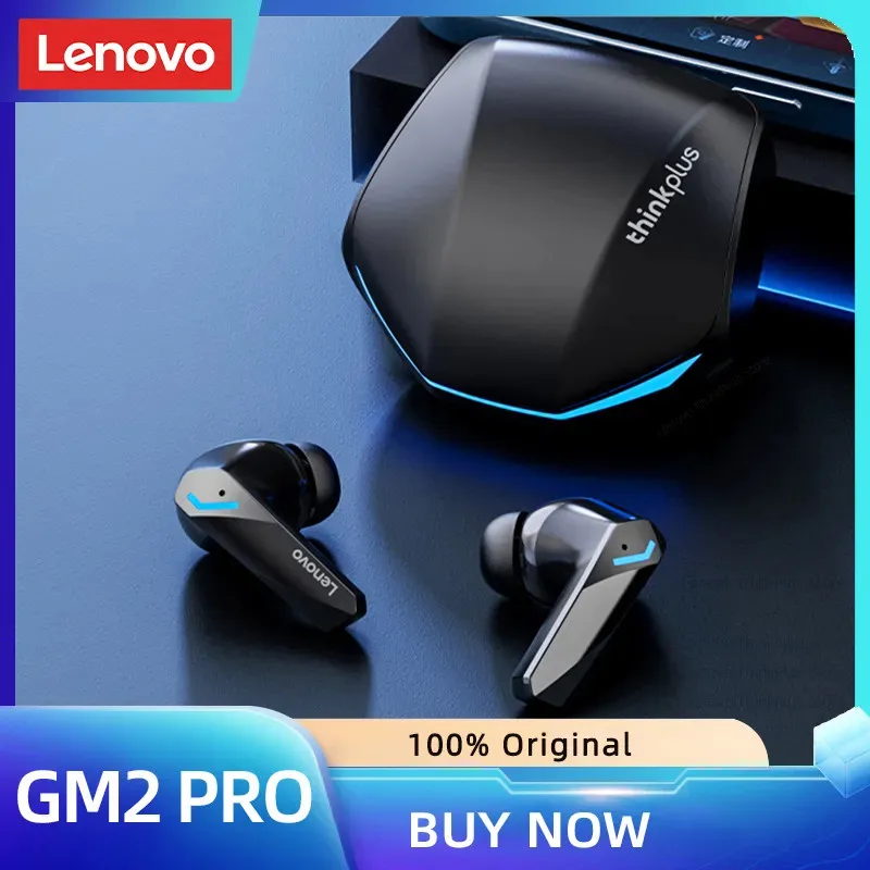 선택 레노버 GM2 프로 5.3 이어폰, 블루투스 무선 이어버드, 낮은 대기 시간, 마이크 헤드폰, HD 통화 듀얼 모드 게이밍 헤드셋