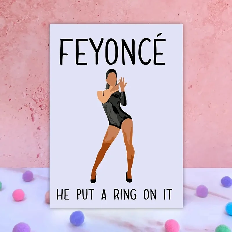 1pc, Wedding Engagement Congratulations Card, Wedding Card, Gift, Engaged Funny Bride Card.