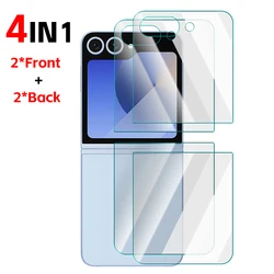 Premium 9H Hardness Tempered Glass Screen Protector - Front & Back Anti - Scratch Film for Z Flip 7 (4IN1)