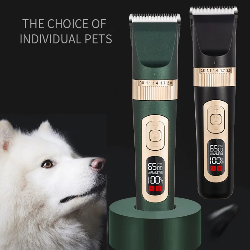 Professional Pet Shaver Electric Scissors Cats Dogs Hair Cutter Dog Grooming Kit Rechargeable LCD Display Dog Hair Trimmer