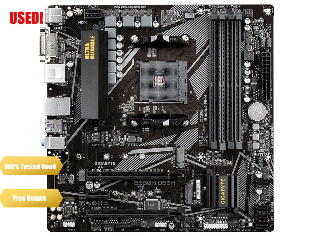 Usato Gigabyte Ga B550M Ds3H Micro-Atx Amd B550 Ddr4 4266(Oc)Mhz M.2 128G Pci-E 4.0 Presa A Doppio Canale Scheda Madre Am4