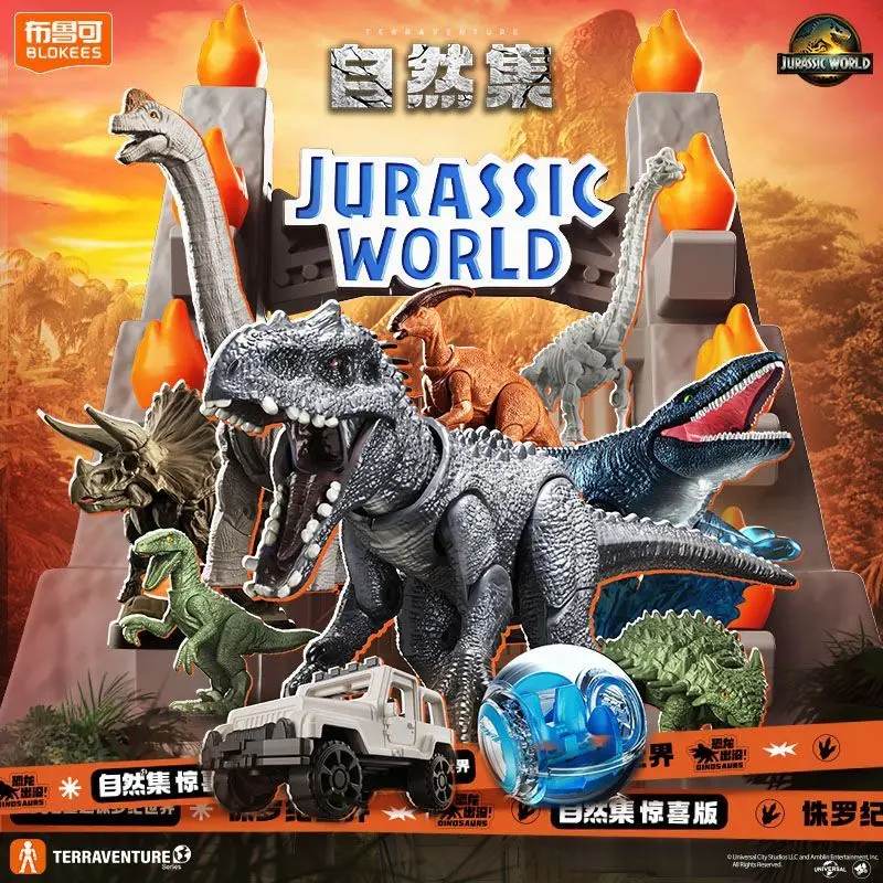 Blokees Jurassic World Dinosaurs Velociraptor Triceratops Indominus T-Rex Model Assemble Educational Building Blocks Toys Gift