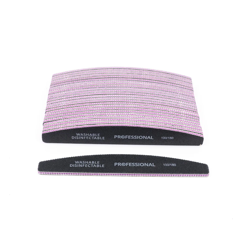 Lime Per Unghie Da 50 Pezzi 100/180 Tampone Per Unghie Professionale Carta Vetrata Nera Forte Lime Per Lucidatura Ad Angolo Lime Strumenti Per Manicur