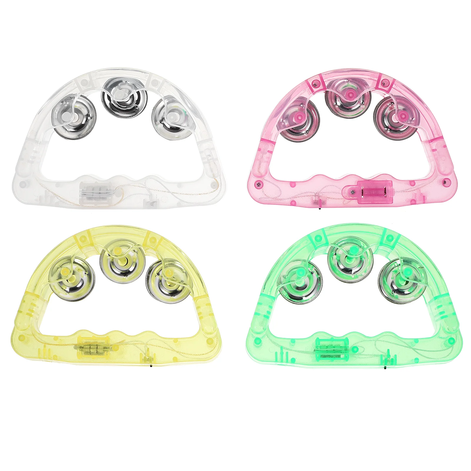 8 Pcs Luminous Handbell Flash Rattle Light Up Tambourines Maracas Musical Instruments Party Playthings Shining Bell Led Rattle