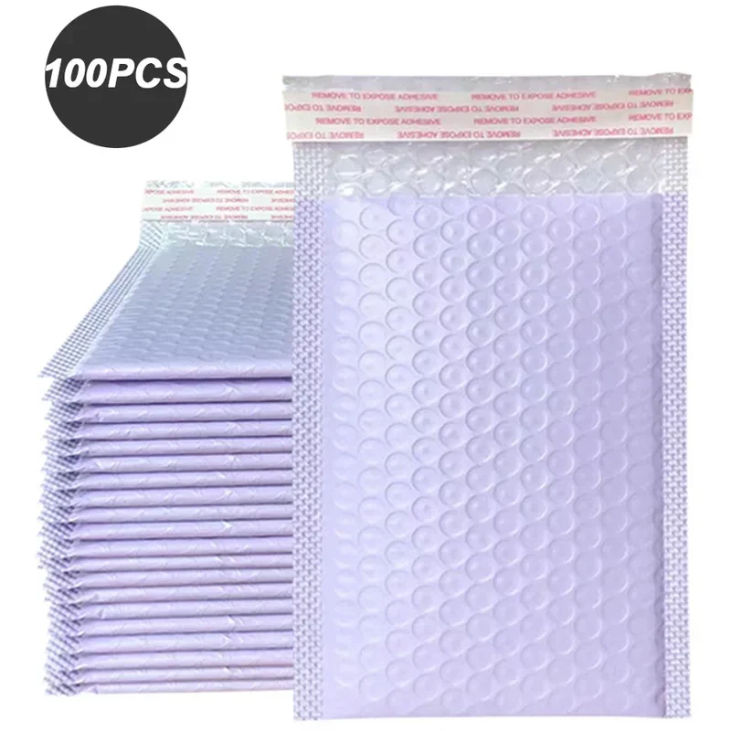 100 Pièces 10x15cm Enveloppe D'emballage En Plastique Blanc Bulle Mailer Sacs D'emballage Clair Antichoc Expédition Sac D'emballage Film En Gros