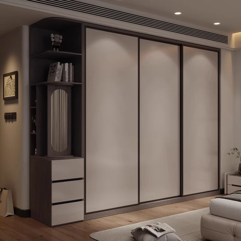 Image showcasing Modern high-end Wardrobe sliding door luxury minimalism clothes closet ...