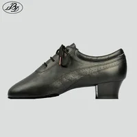 BD Dance Men Latin Dance Shoes 424 Split Outsole Soft Leather Professional Dancesport Shoe Elastic Heel Ballroom Dancing Shoes 1