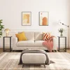 C Shaped End Table Set of 2 Modern Tempered Glass Snack Table Sofa Couch Bed Small Space Use 3