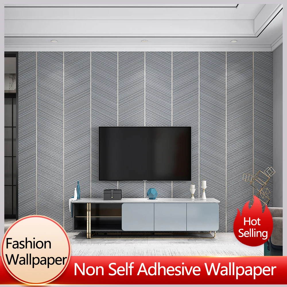 

9.5M New Deerskin Velvet Modern Wallpaper 3D High Quality Non woven Striped Living Room Decoration Wallpapers