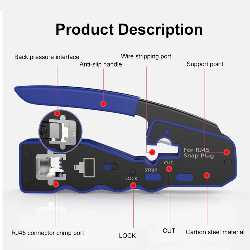 Pince A Connecteurs Rj45 Traversant