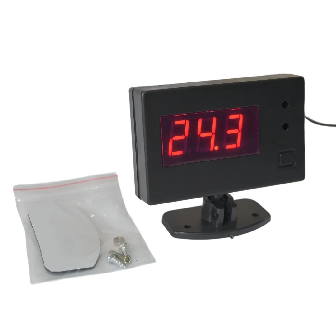 1pcs 자동차 40MM 디지털 수온 게이지 12V 24V 자동차 수정 듀얼 센서 내부 부품