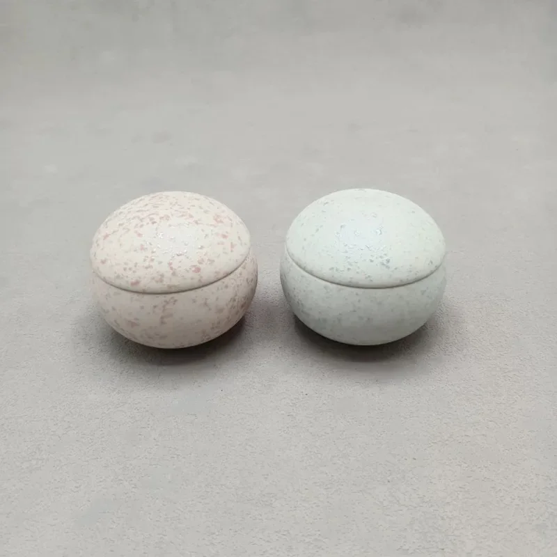 Creative Mini Ice Cream Cup with Lid High Beauty Caviar Bowl Snack Dish Japanese Style Ceramic Home Dessert Shop Tableware