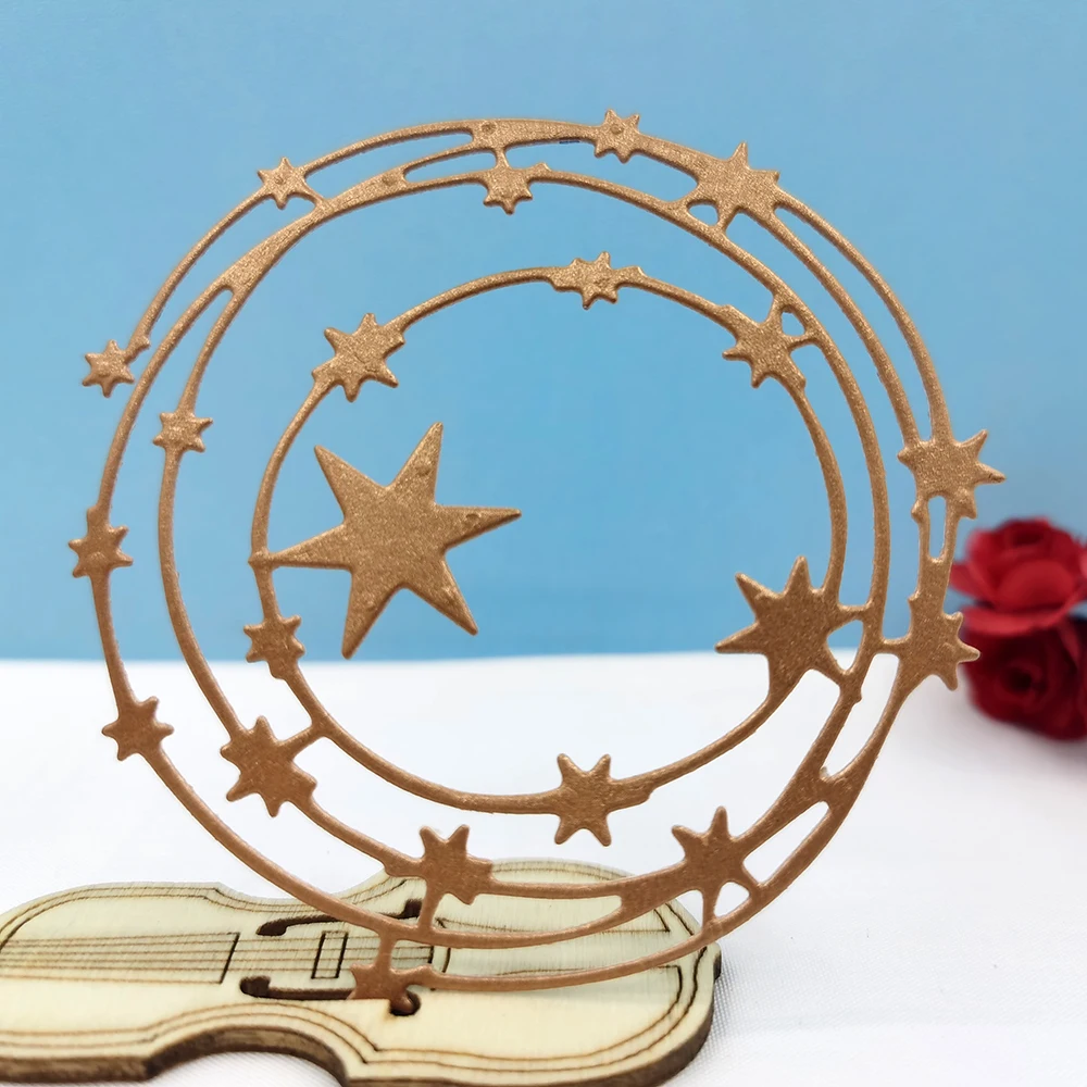 

Star Ring Metal Cutting Dies Scrapbooking Embossing Folders For DIY Album Card Making Craft Stencil Greeting Photo Paper