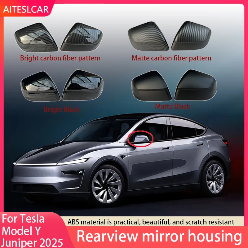 Tesla Model Y Juniper 2025 용 자동차 백미러 커버 ABS 후면보기..