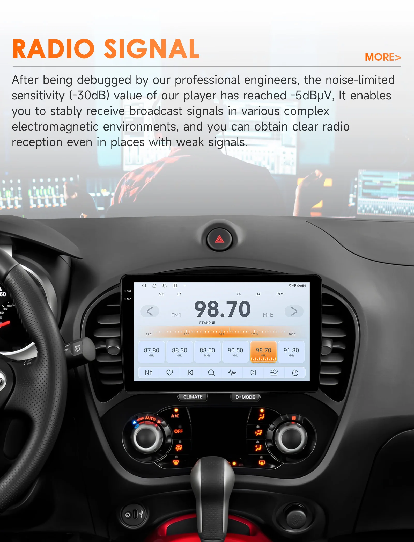 2DIN Carplay Android 14 Autoradio für Nissan JUKE 2010 2011 2012 2013 2014 Multimedia-Videoplayer GPS 360 Kamera RDS BT Bildschirm – Detail 20
