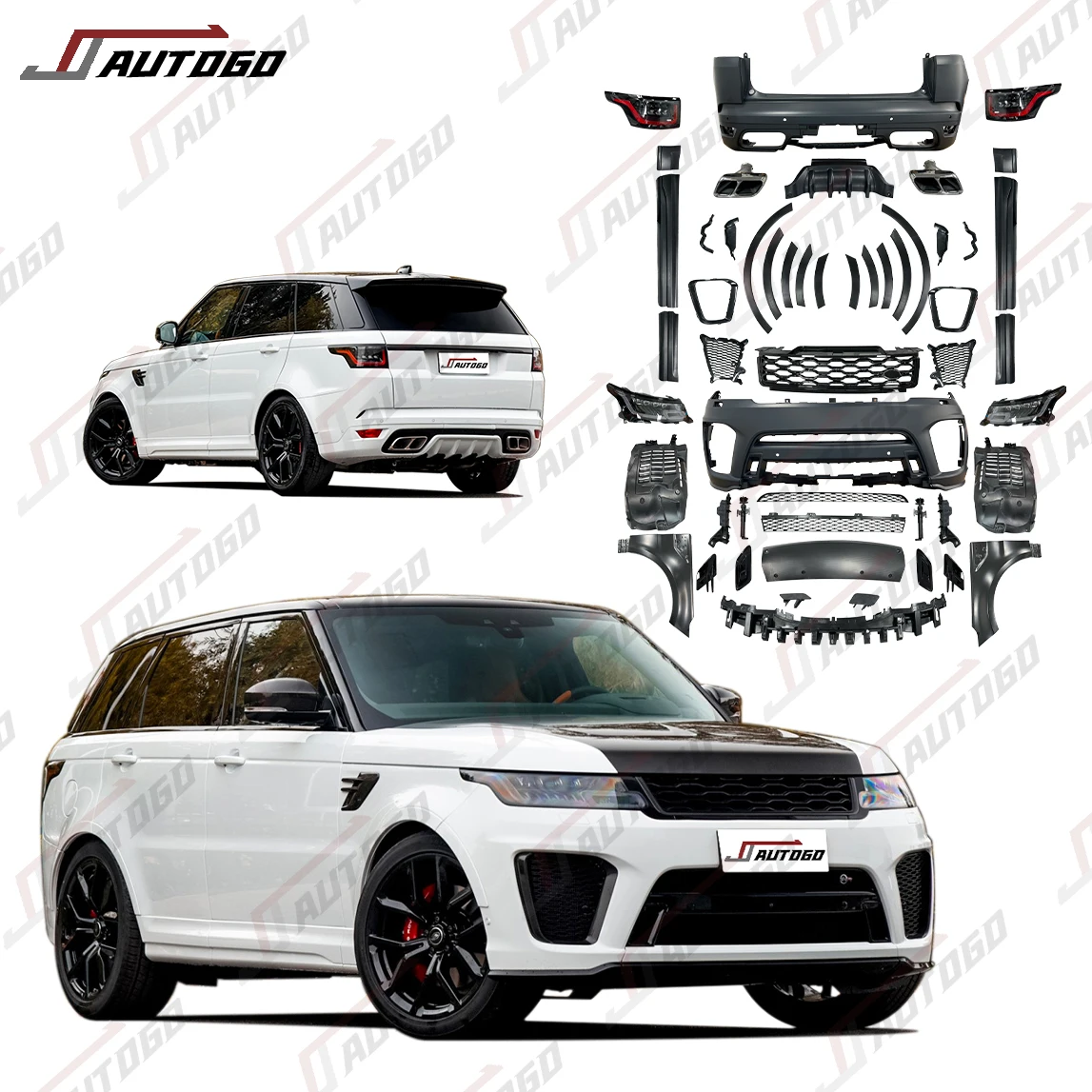 

for High Quality Body Kit For Land Rover Range Rover Sport 2014-2017 L494 Change to Sport 2020 SVR Style Front Rear Bumper assy