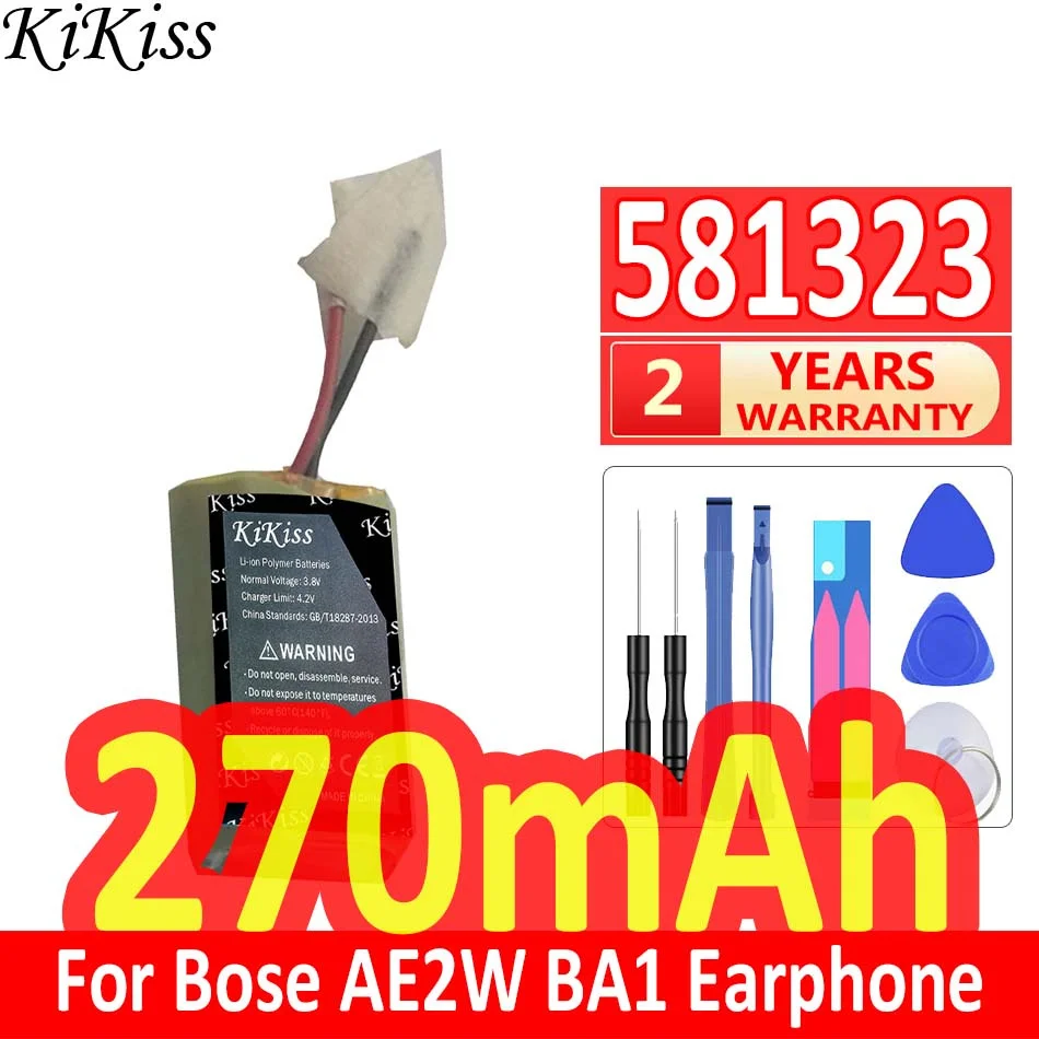 

270mAh KiKiss Powerful Battery 581323 2line (AE2W) For Bose AE2W BA1 Earphone