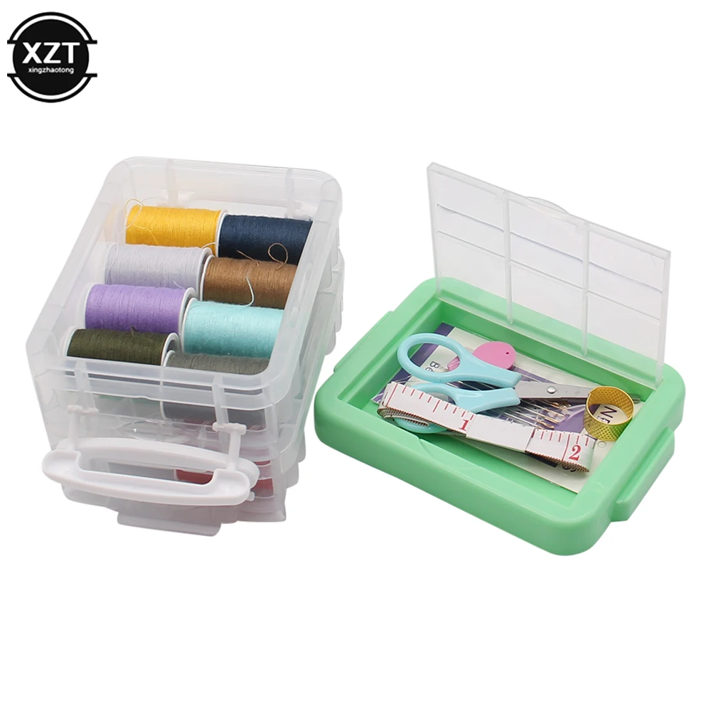 2022 Multifunction PP Box Sewing Kit Needle Tape Scissor Threads Sewing Boxes Home & Travelling Sewing Storage Boxes Accessories
