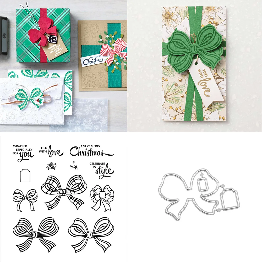 

Bow Knot New Metal Cutting Dies Stamps Stencils Scrapbooking Photo Album Decorative Embossing DIY Paper Cards
