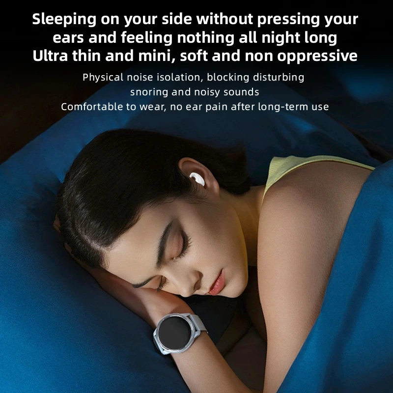 Wireless Sleep Invisible Headset Bluetooth 5.4 Mini TWS Earbuds Noise Cancelling Waterproof Stereo With Mic Earphones 2