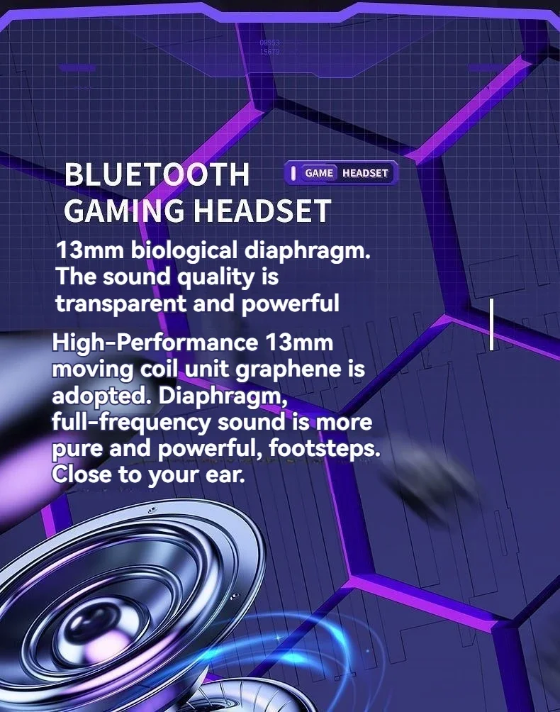 X15 tws gaming trådlösa bluetooth hörlurar med led display_voghion.com