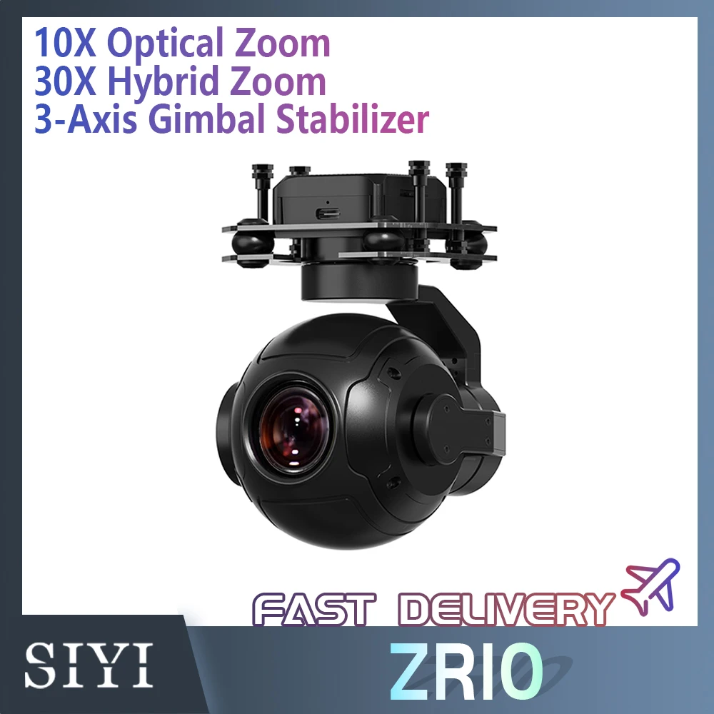 SIYI 하이브리드 줌 짐벌 카메라, HDR 스타라이트 나이트 비전, 3 축 스태빌라이저, 경량 UAV 포드 페이로드, ZR10 2K, 4MP, 30X