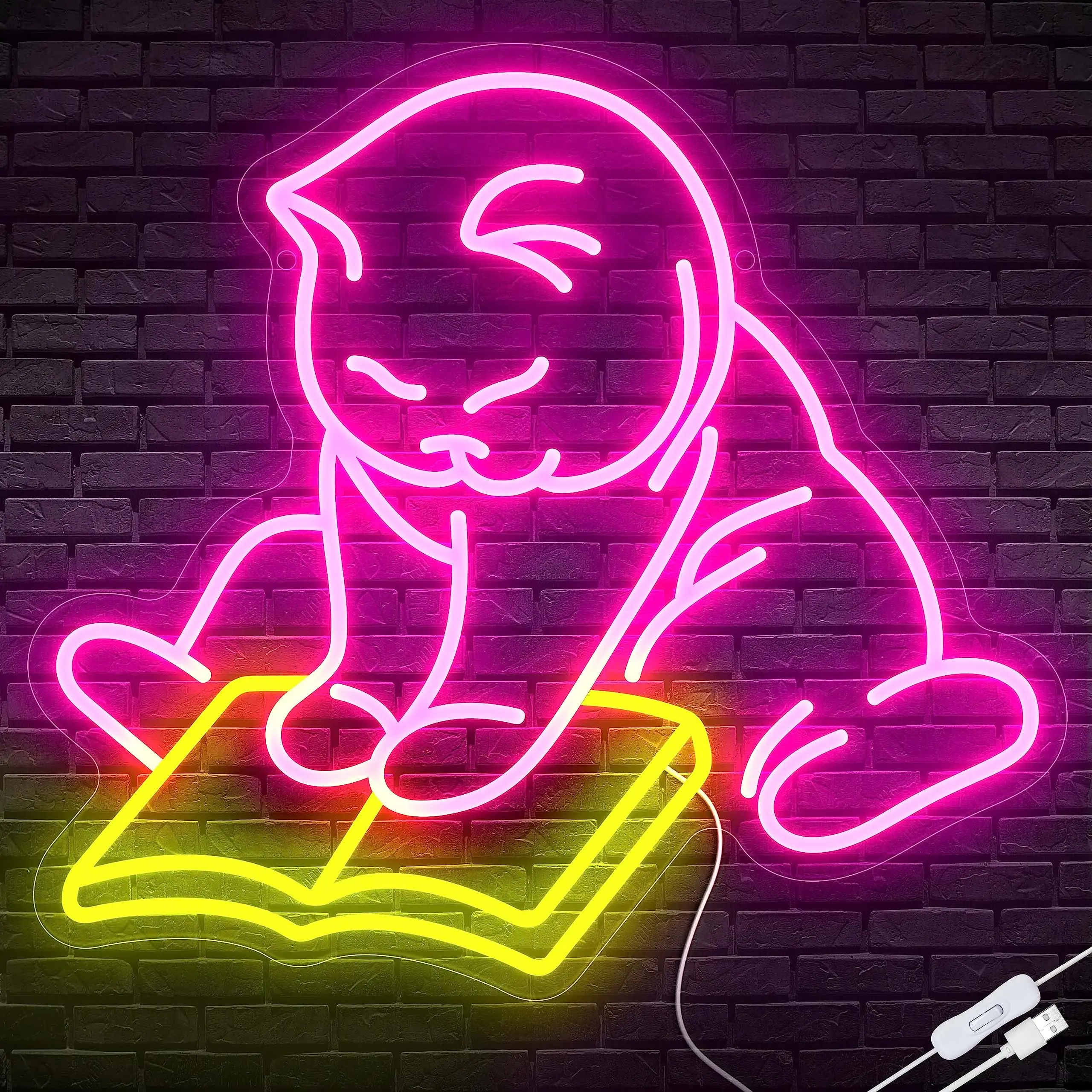 装飾用の猫のネオンサイン、USB操作のアニメライト、LEDの読書