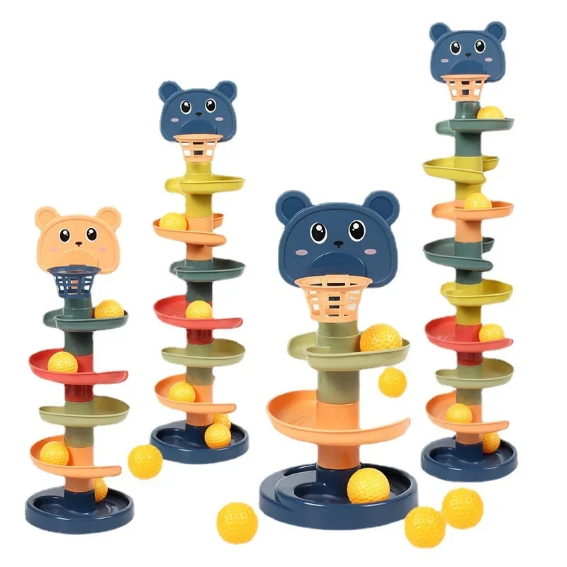 Baby Toy Montessori Rolling Ball Tower Montessori Educational Games For Babies Stacking Track Baby Education Toys Toddler Toys Educational Toys Stacking Puzzle Toys Cup Stacking Toys Stacking Toys