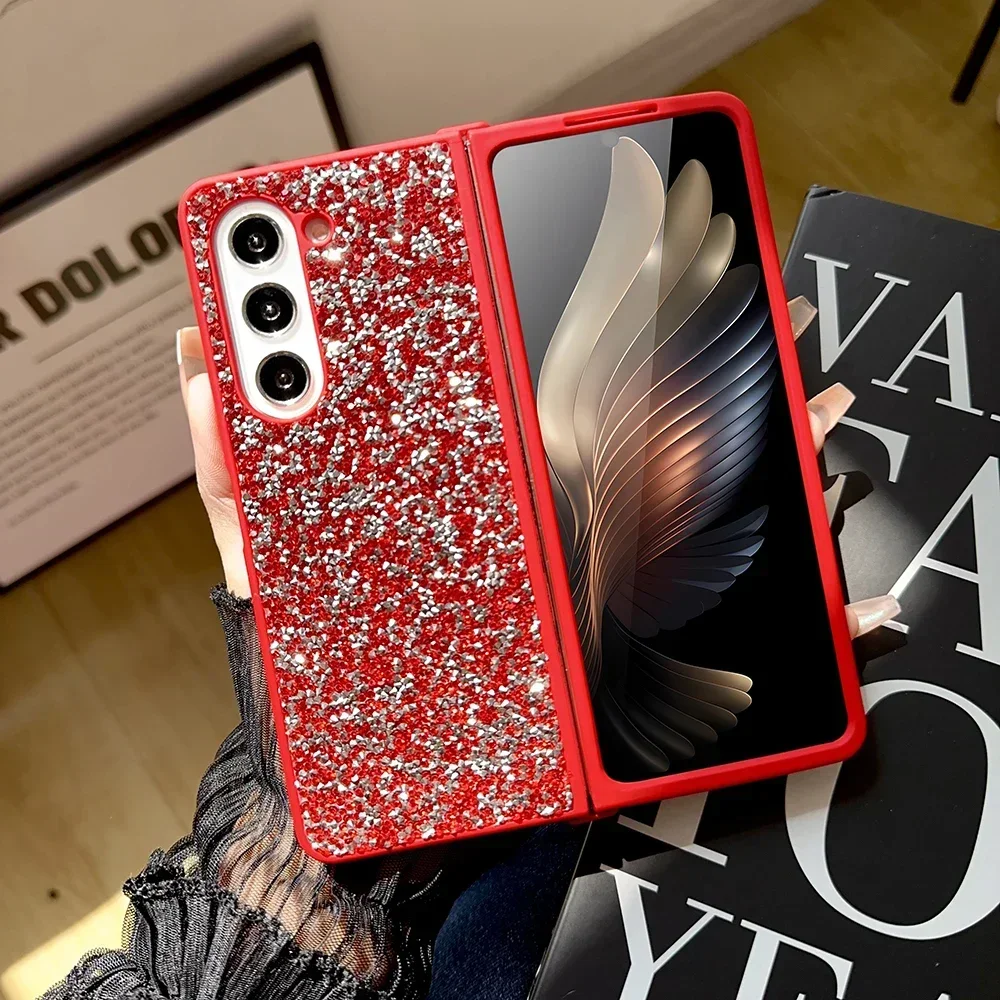 Rhinestone Glitter Sequins Trim Shockproof Phone Case with Soft TPU Frame