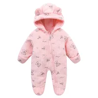 Ircomll Newborn Baby Rompers Spring Autumn Warm Fleece Cute Infant Costume Kids Playsuit Jumpsuits Baby Clothes 0-1Y Outwear 3