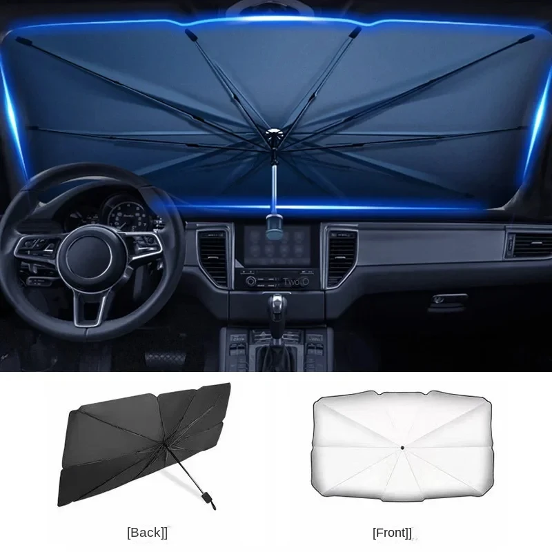 Parasole per Auto, Protezione Solare per Parabrezza, Accessori per Ombreggiatura Interna Estiva - immagine 6