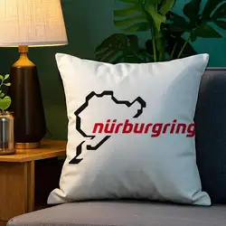 Nurburgring Sport Car Plush Pillow Cover - Soft Double - Sided Print Cushion Accent - 50x50cm (Z1)